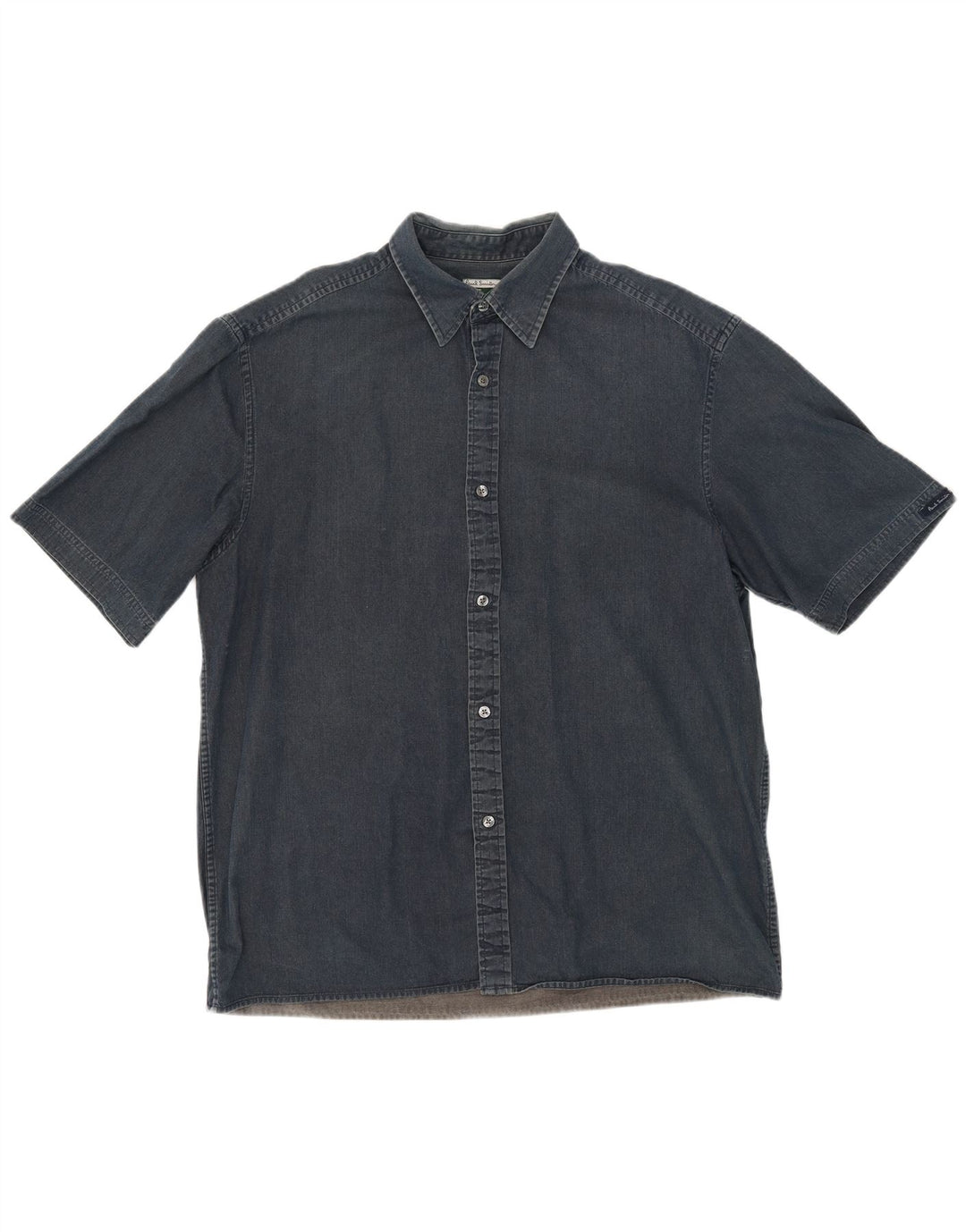Paul Smith Kortærmet denimskjorte til mænd Stor marineblå bomuld