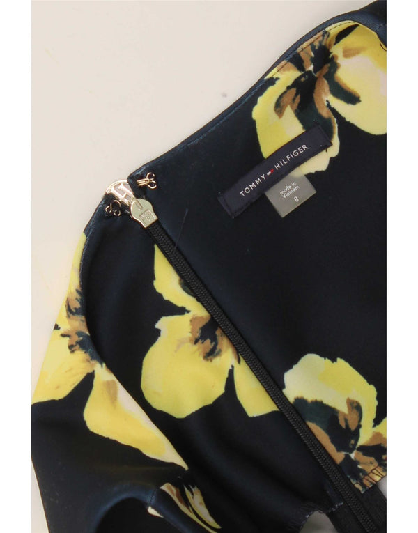 Tommy Hilfiger Womens Sleeveless Sheath Dress US 8 Medium Navy Blue Floral