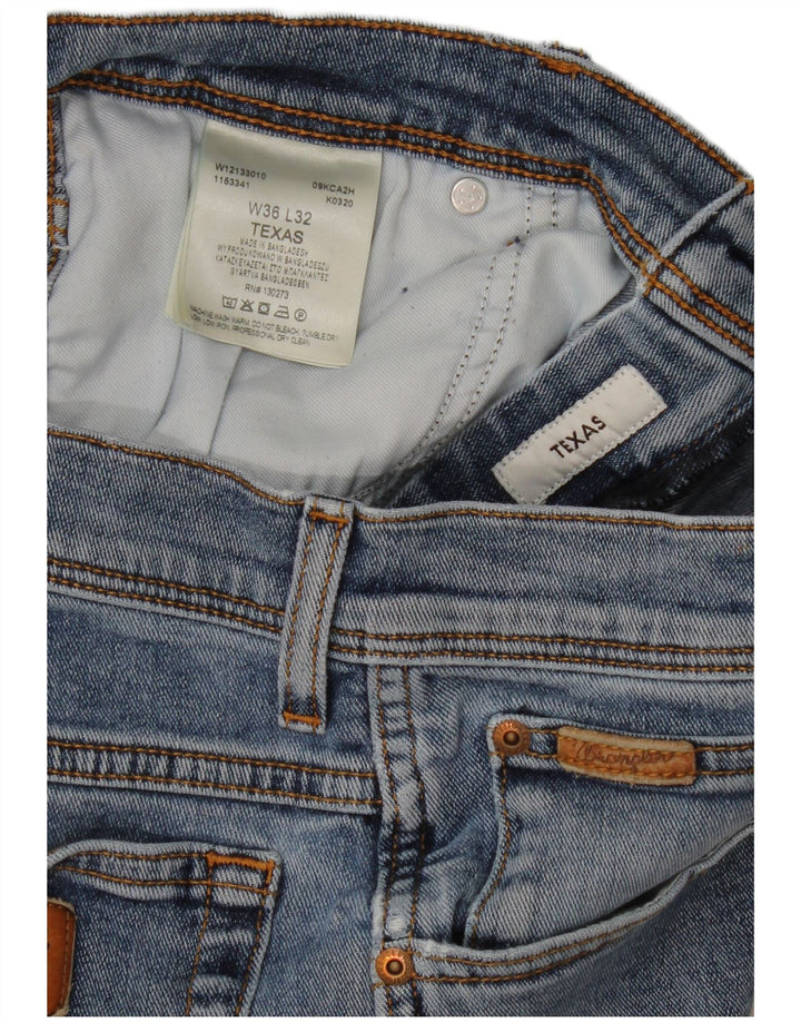 Wrangler Herre Texas Straight Jeans W36 L29 Blå Bomuld