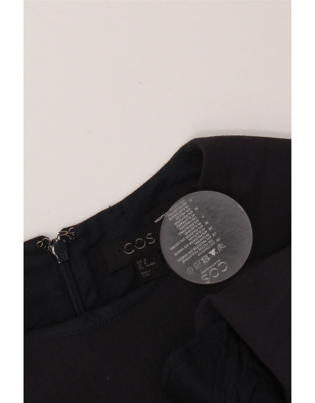 Cos Langærmet A-line kjole til kvinder EU 38 Medium Navy Blue Polyester