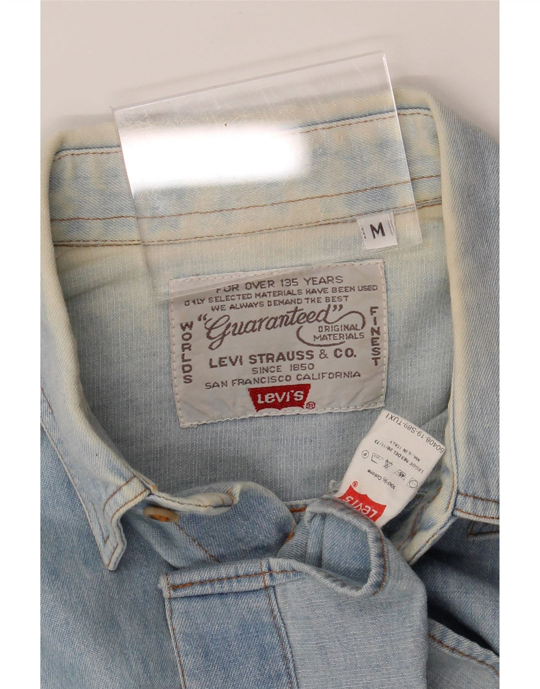 LEVI'S Mens Denim Shirt Medium Blue Cotton Vintage Levi's and Second-Hand Levi's from Messina Hembry 