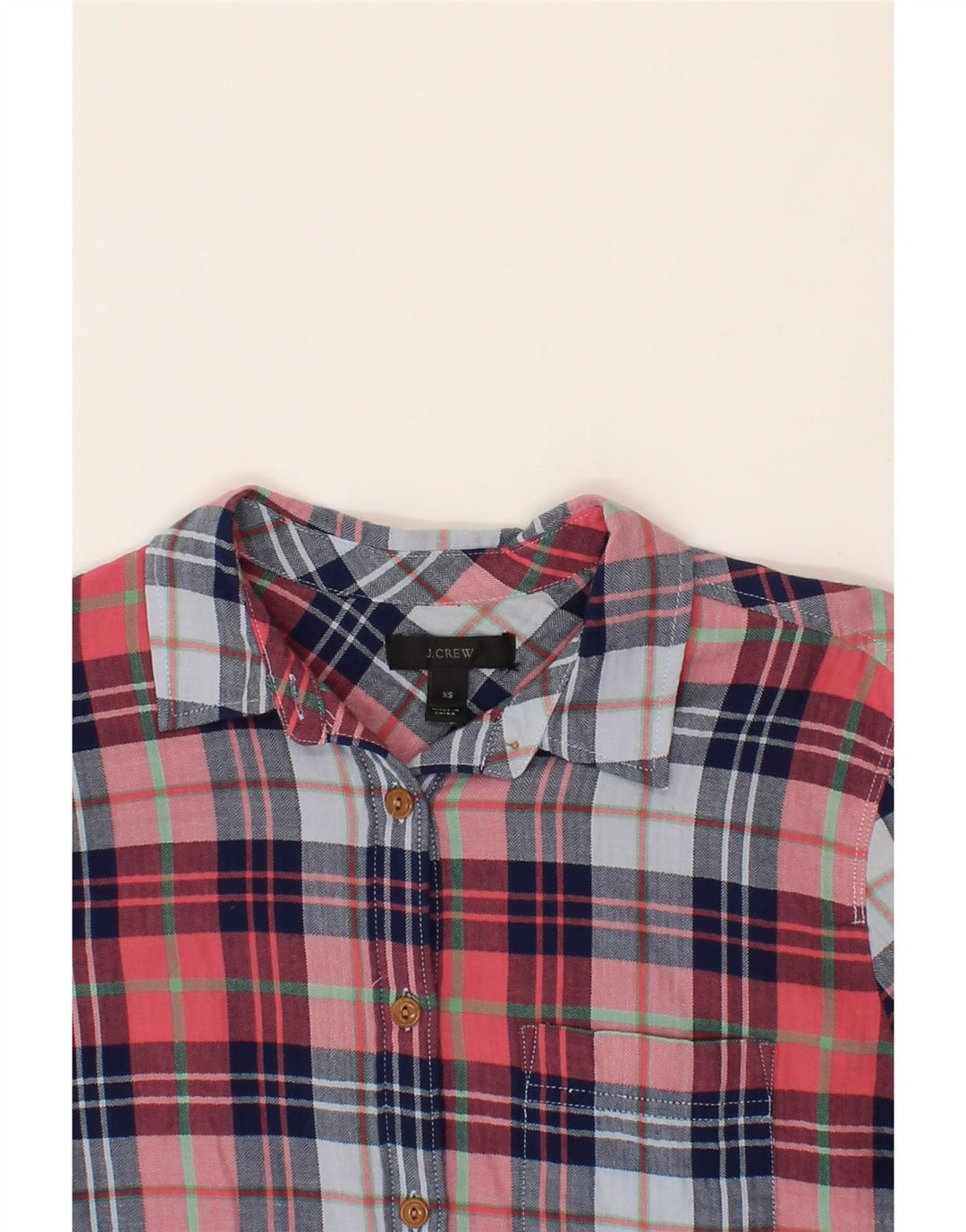 J. CREW Womens Pullover Shirt UK 6 XS Red Check Cotton Vintage J. Crew and Second-Hand J. Crew from Messina Hembry 
