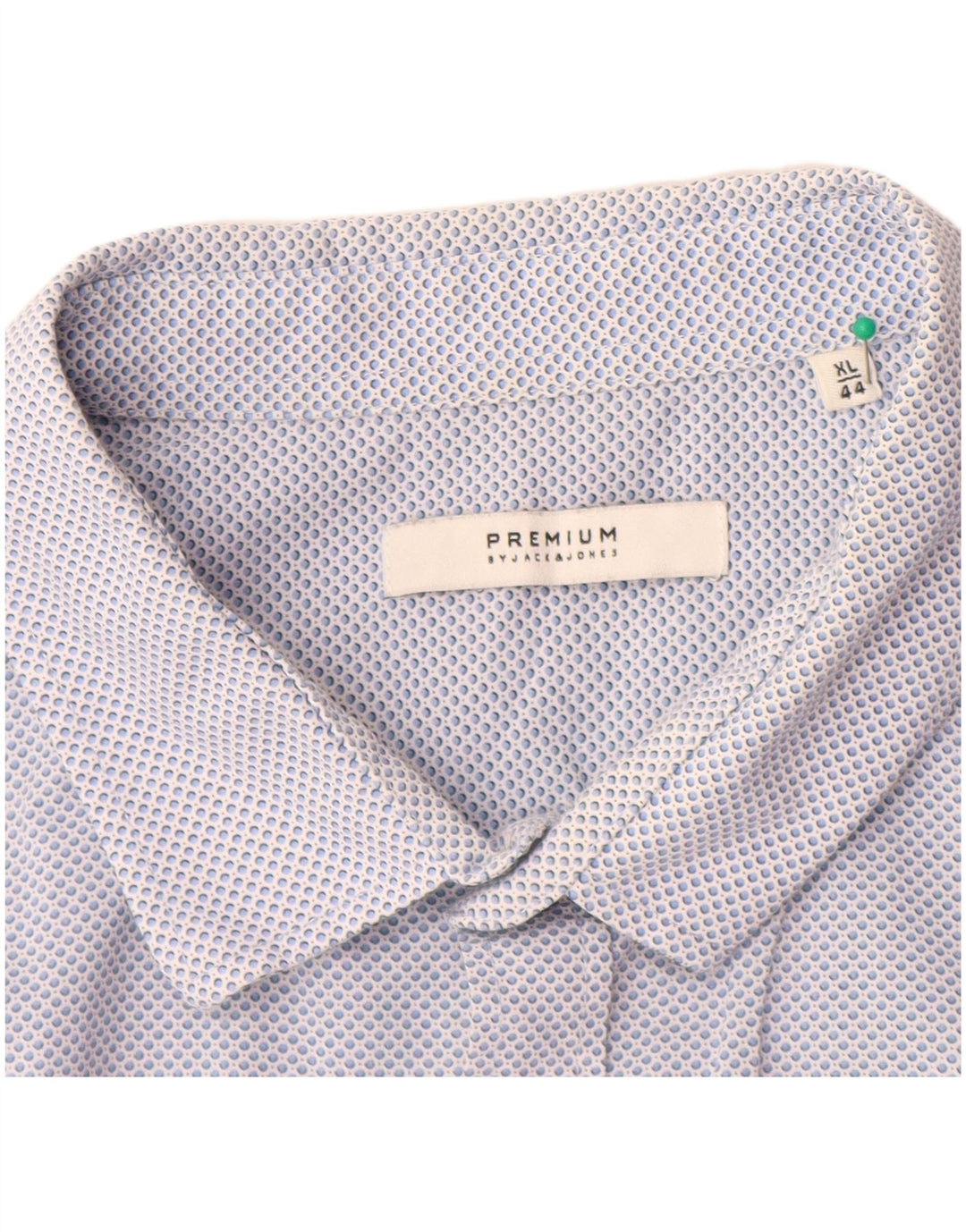 JACK & JONES Premium skjorte herre størrelse 44 XL Blå plettet bomuld