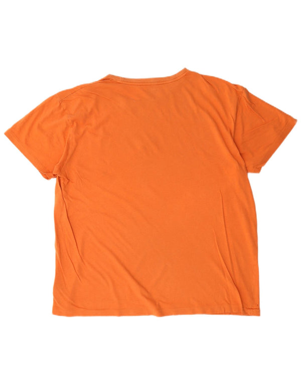 Polo Ralph Lauren Herre grafisk T-shirt Top Medium Orange Bomuld