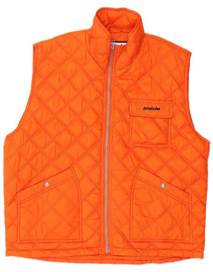 INVICTA Herre Quiltet Gilet UK 42 XL Orange Polyamid