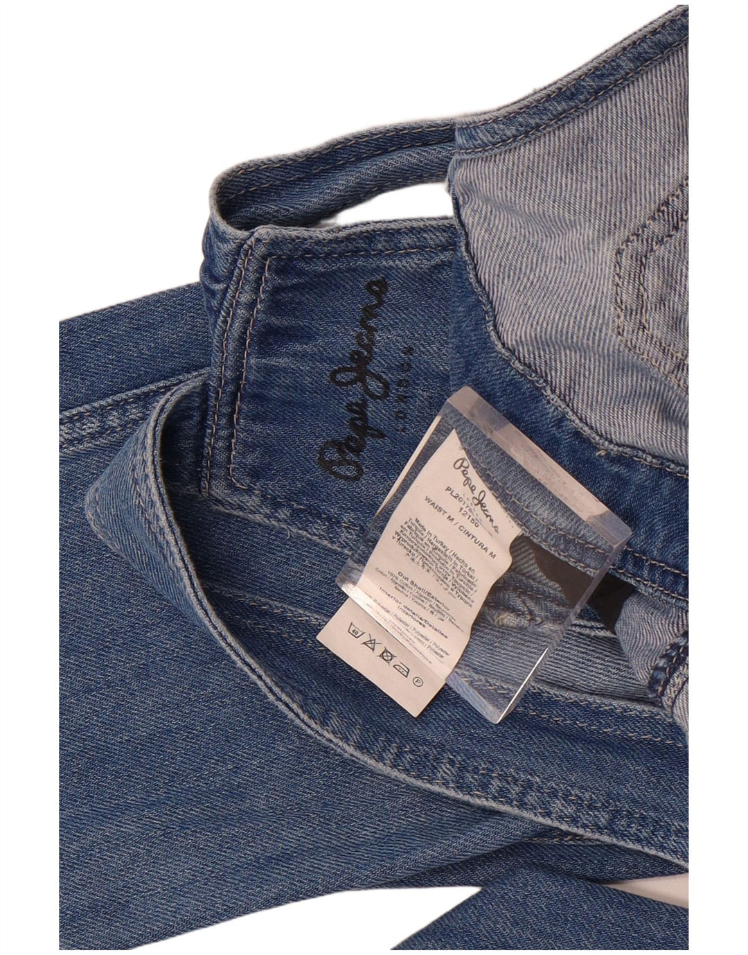 PEPE Jeans Dame Dungarees Slim Jeans Medium W27 L28 Blå Bomuld