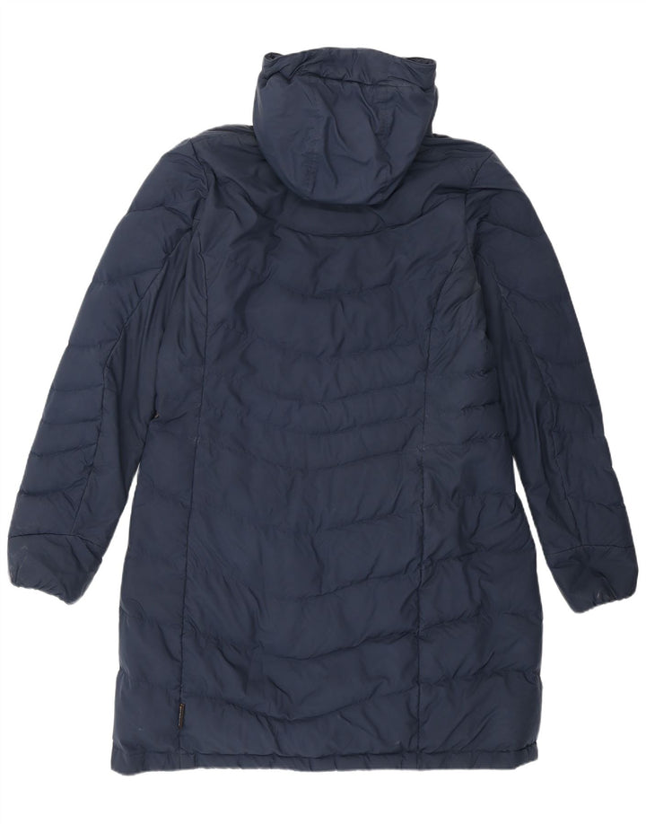 Jack Wolfskin Dame Hætte Polstret Frakke UK 14/16 Large Navy Blue Polyester
