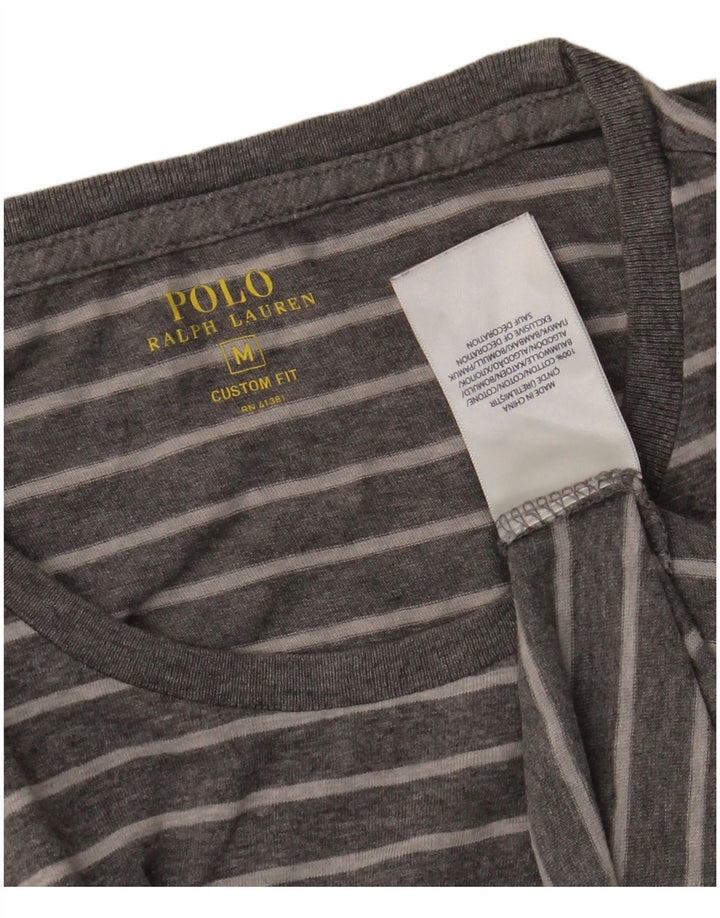 Polo Ralph Lauren Herre T-shirt Top mellemgrå stribet bomuld