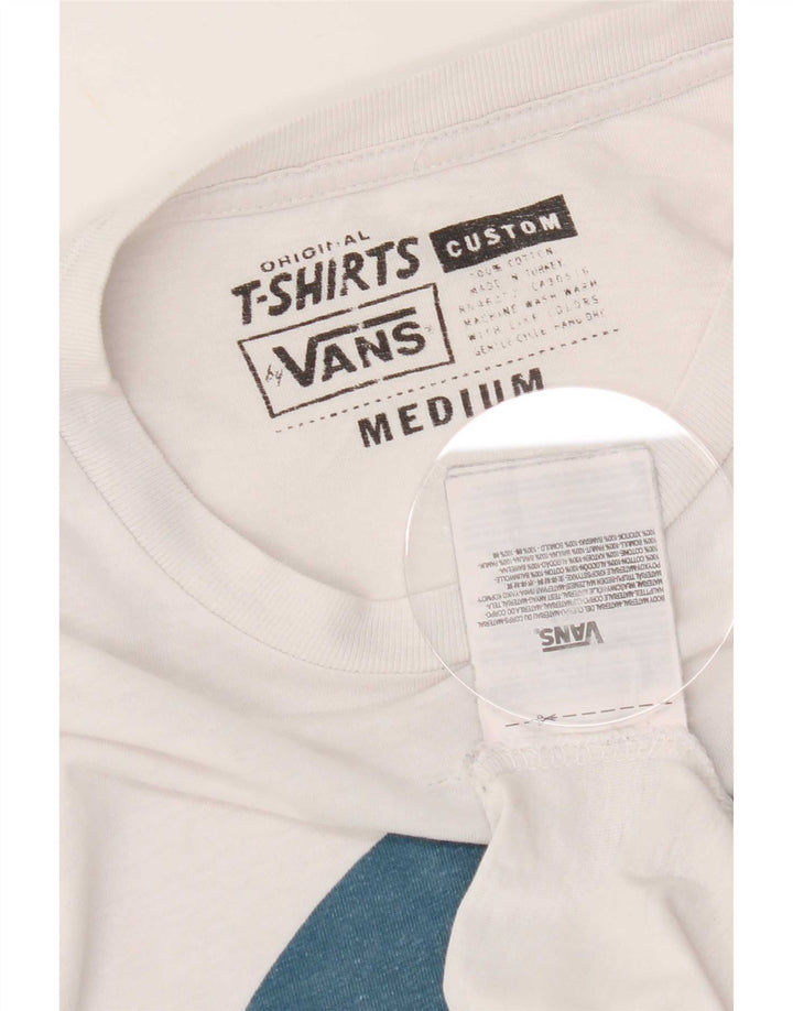 Vans Herre Grafisk T-Shirt Top Medium Hvid Bomuld
