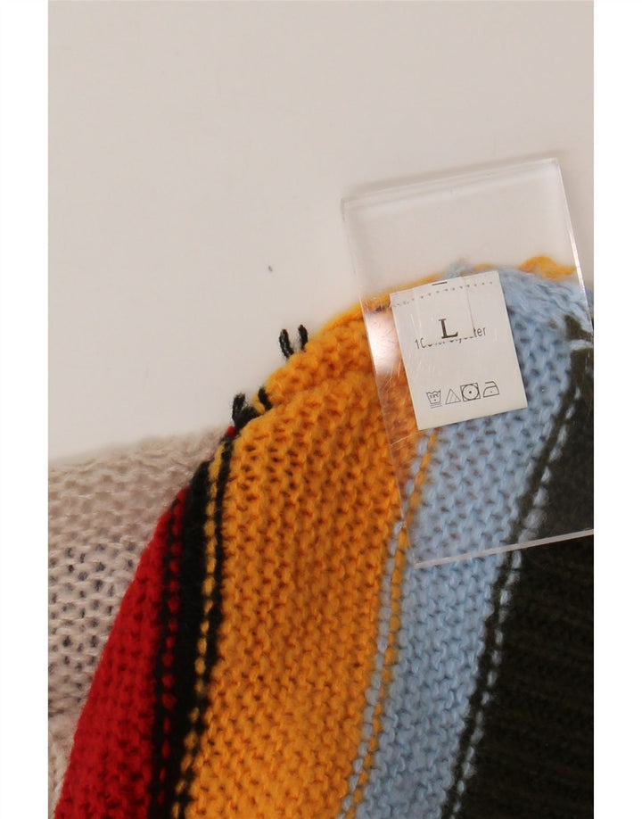 VINTAGE Dame Boat Neck Jumper Sweater UK 14 Large Multicolor