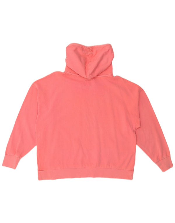 Gap Womens Grafisk Oversized Hoodie Jumper UK 16 Large Pink Bomuld