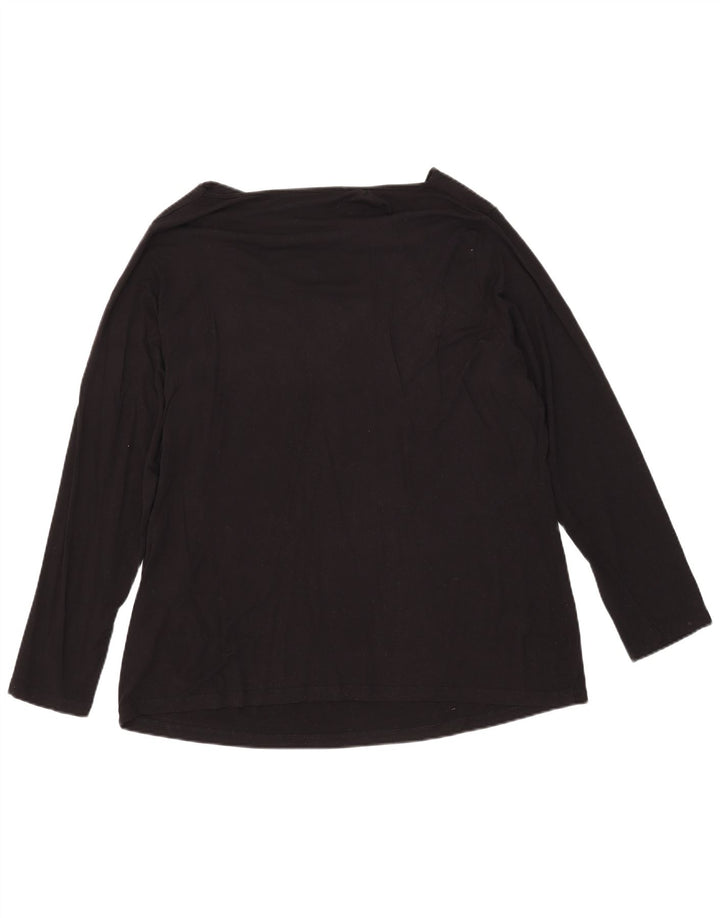 Perte by Krizia Dame Abstrakt mønster Top Langærmet UK 18 XL Sort