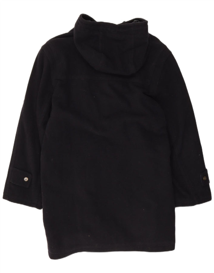 Vintage Herre Hooded Duffel Coat IT 50 Large Navy Blue Wool