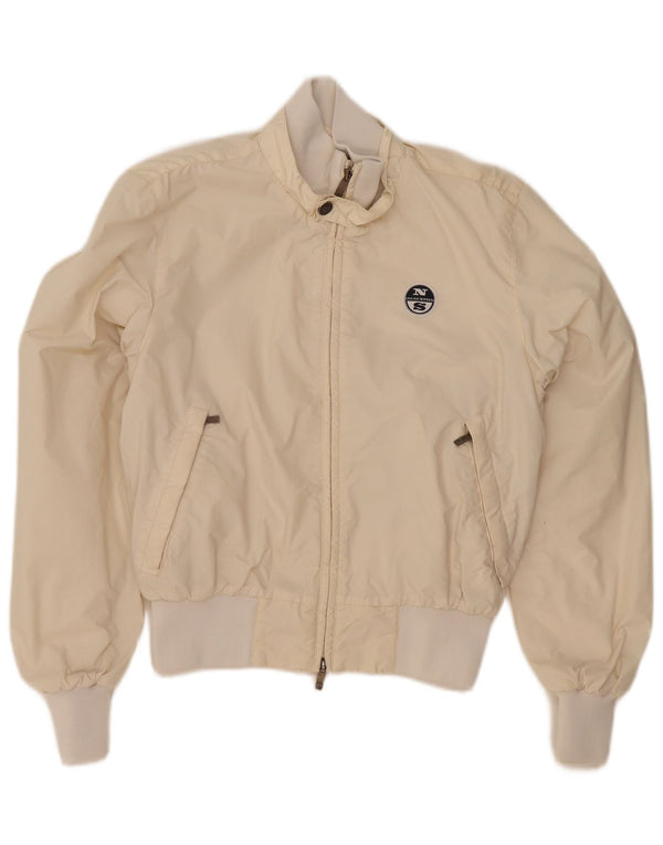 North Sails Womens Bomber Jacket UK 10 Small Off White Polyamid