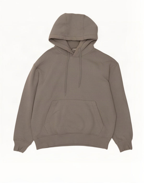 Zara Herre Loose Fit Hoodie Jumper Medium Grey Bomuld