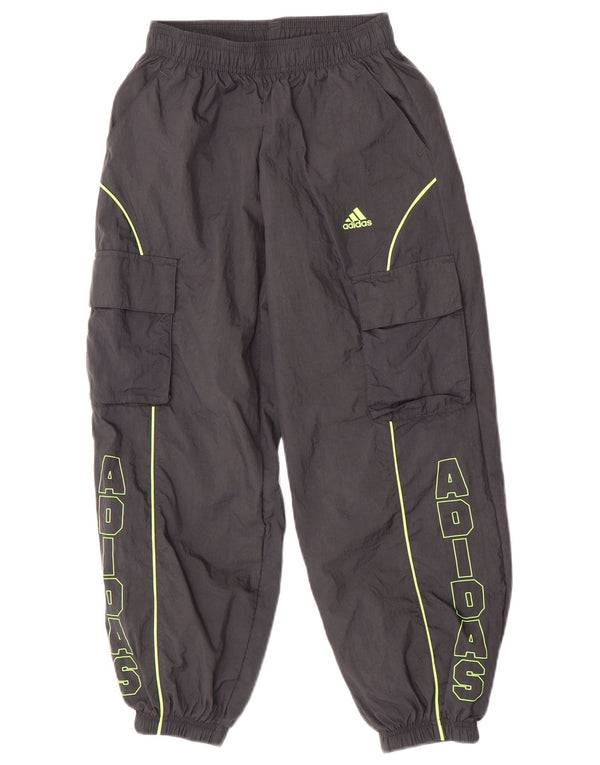 Adidas Drenge Grafisk træningsdragt Bukser Joggers 9-10 år W23 L25 Grå