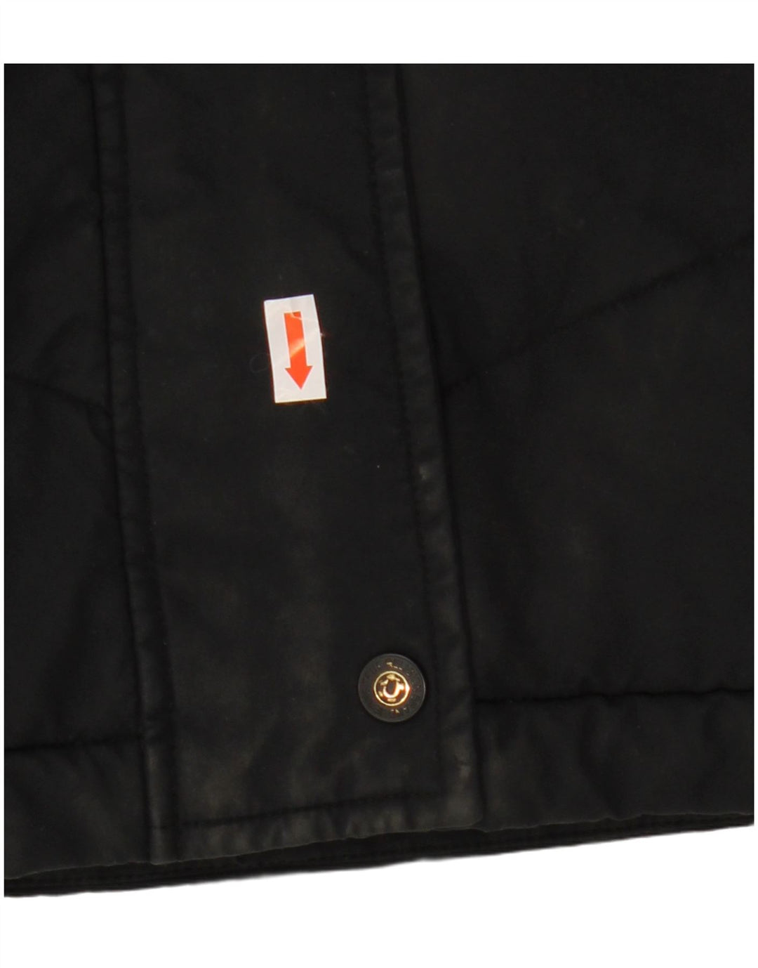 TRUE RELIGION Womens Crop Polstret jakke UK 16 Large Black Polyester