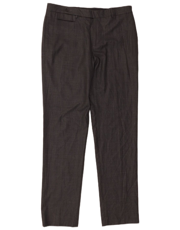 Zara Herre Straight Suit Bukser EU 44 Large W34 L34 Grå Uld
