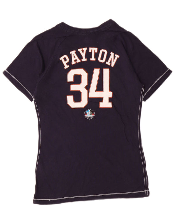 MAJESTIC Dame Chicago Bears Grafisk T-Shirt Top UK 10 Small Navy Blue