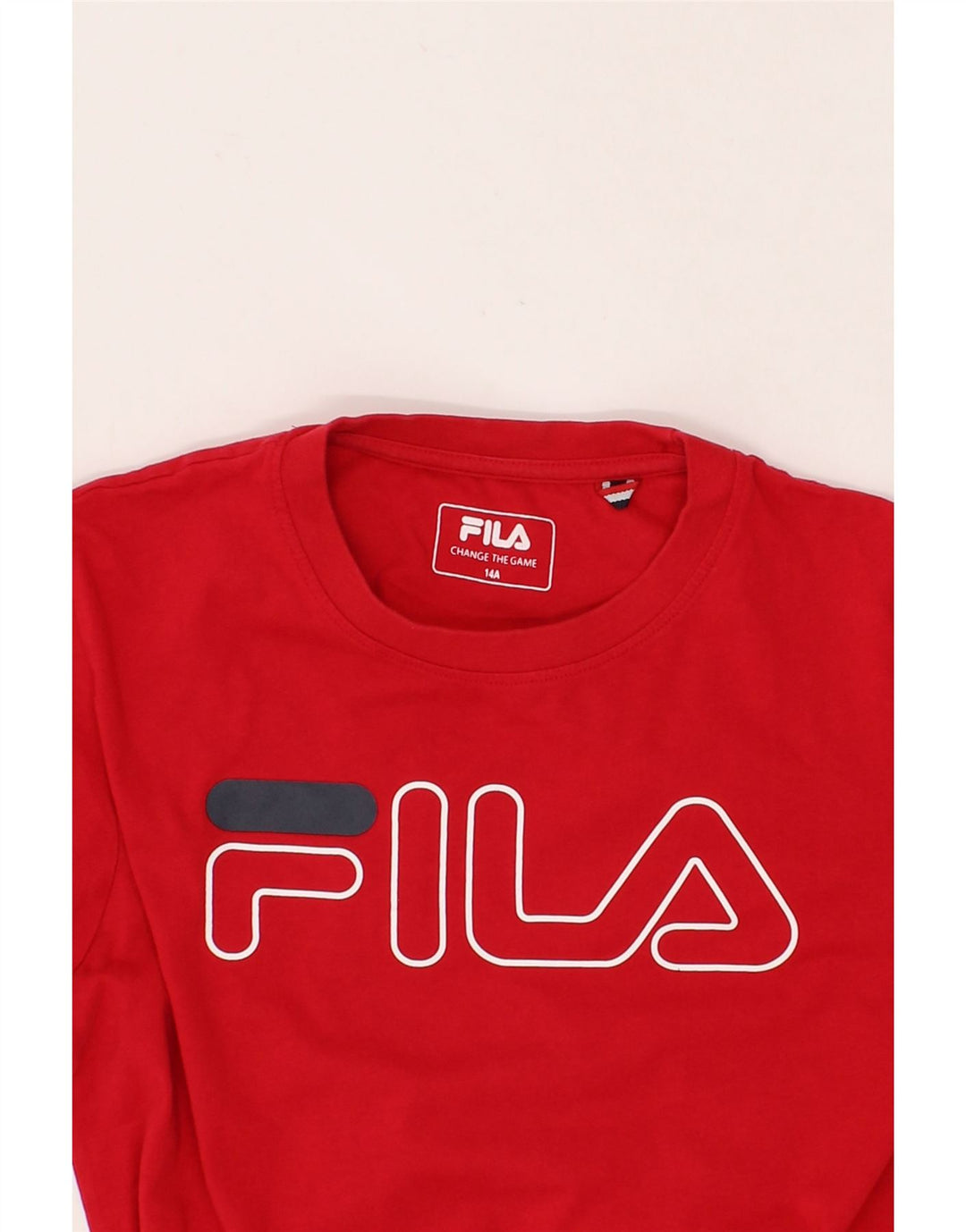 FILA Boys Graphic T-Shirt Top 13-14 Years Red Cotton Vintage Fila and Second-Hand Fila from Messina Hembry 