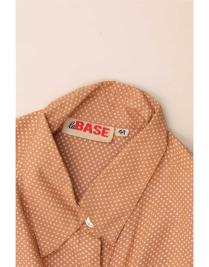 Vintage kortærmet skjorte til kvinder IT 44 Medium Orange Plettet