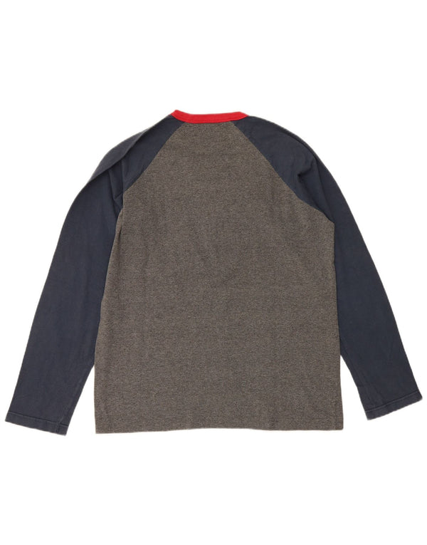 Guru Dame Grafisk Top Langærmet UK 14 Medium Grey Colourblock Bomuld