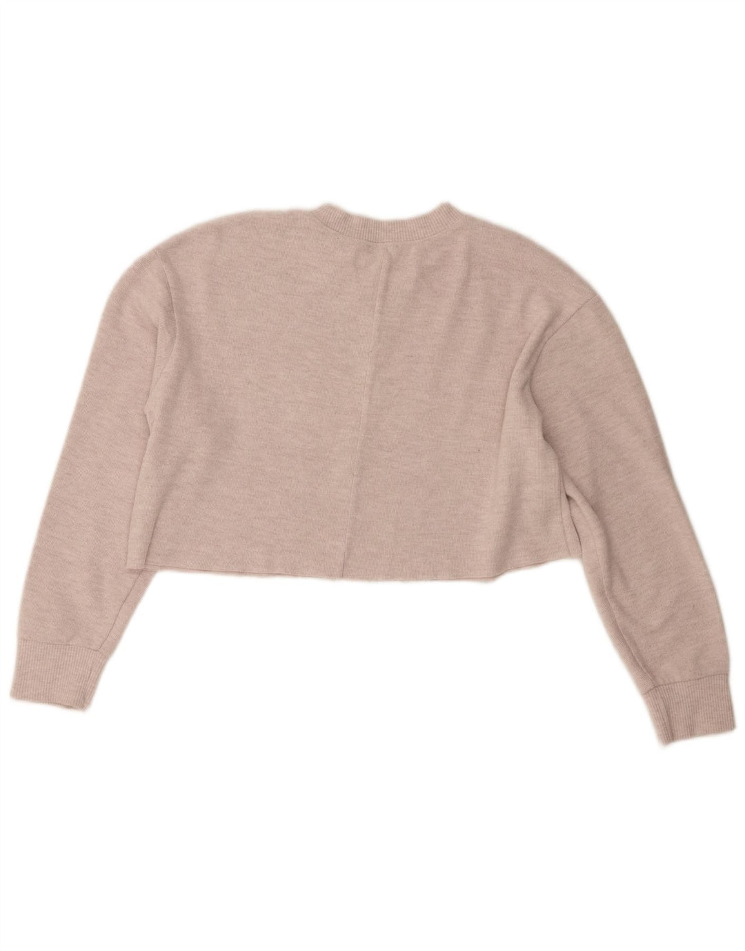 Zara Womens Crop Top Langærmet UK 14 Medium Beige Polyester