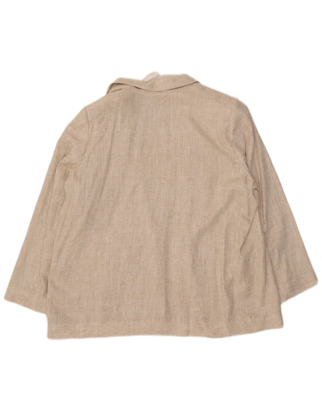MARKS & SPENCER Dame Open Blazer Jacket UK 20 2XL Beige Linen