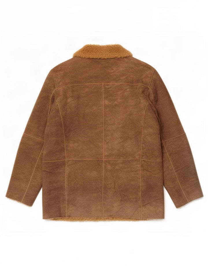 Gas Herre Sherpa Læderjakke UK 40 Large Beige