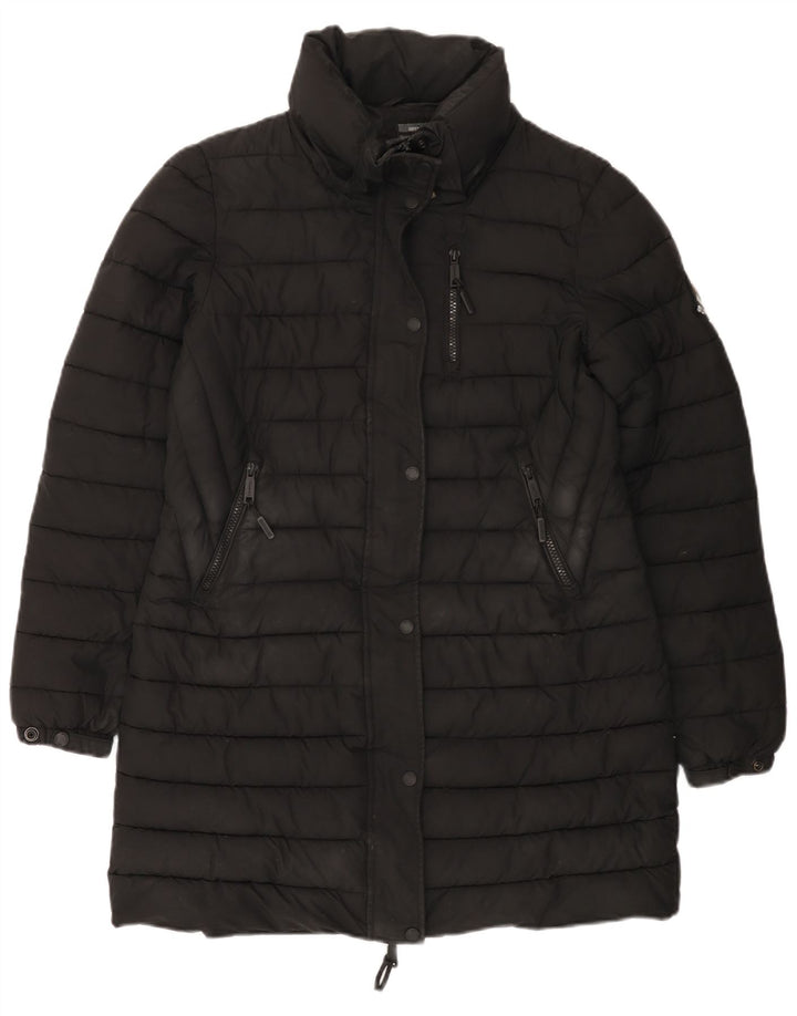 SUPERDRY Polstret Frakke til kvinder UK 12 Medium Sort Polyester