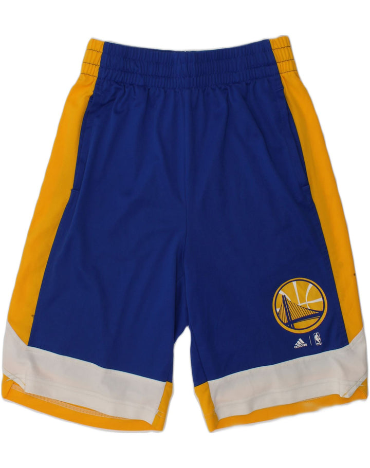 ADIDAS Boys Sport Shorts 11-12 Years Blue Colourblock Polyester | Vintage Adidas | Thrift | Second-Hand Adidas | Used Clothing | Messina Hembry 