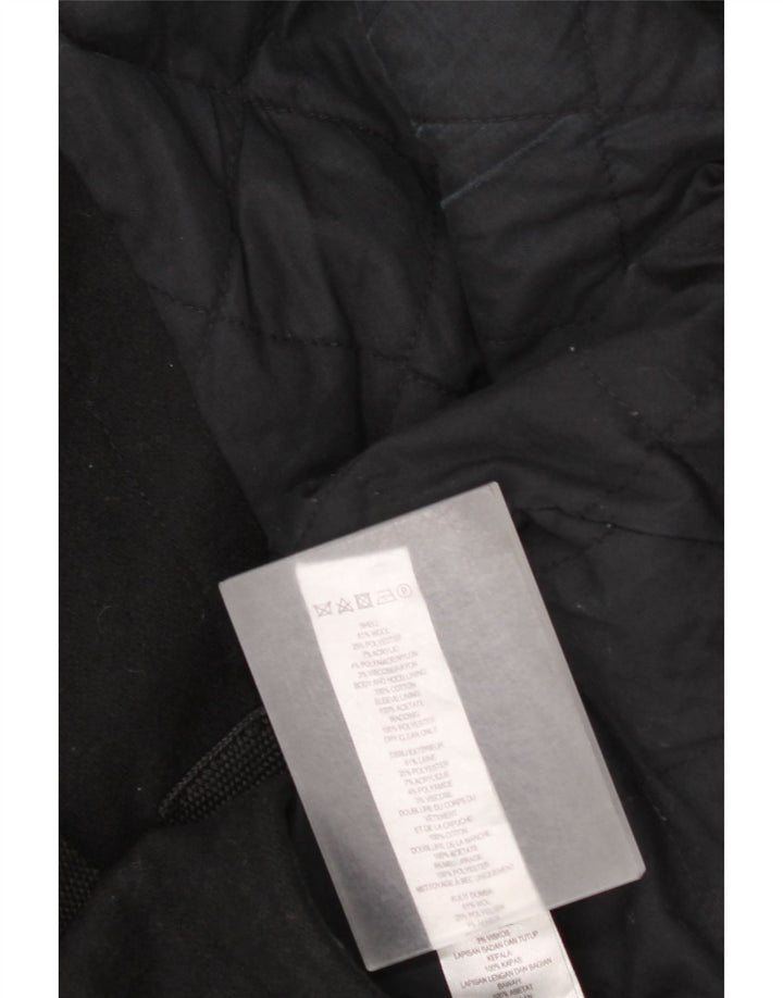 French Connection Herre Pea Coat UK 40 Large Black Wool