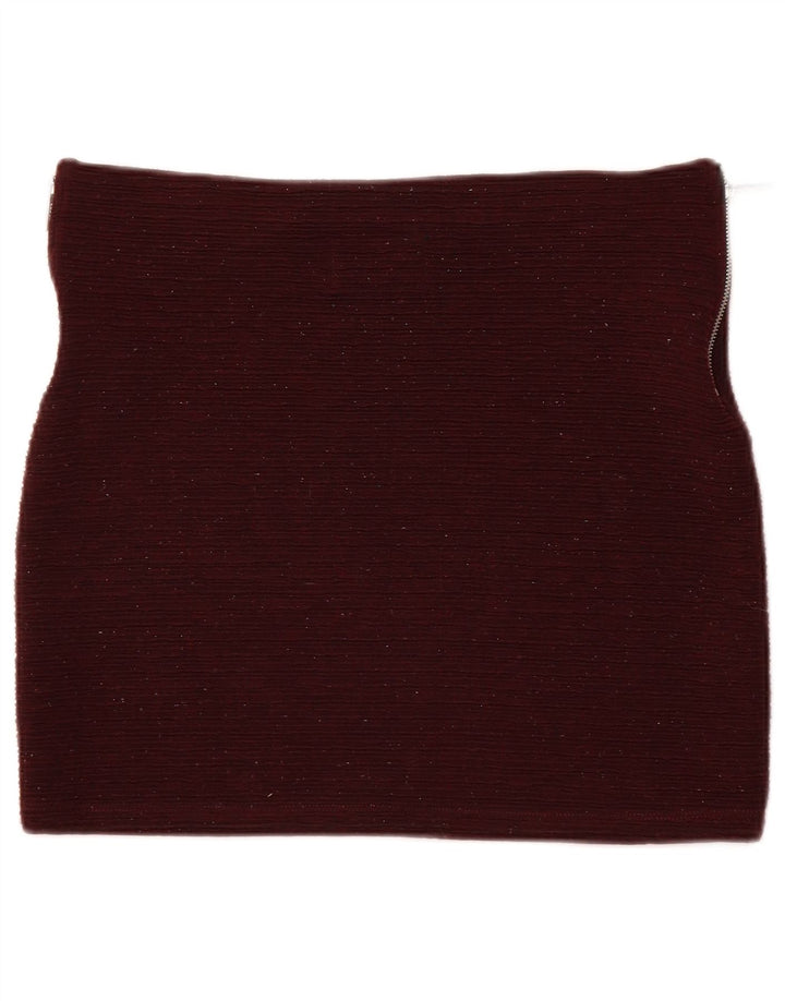 Superdry Mini-nederdel til kvinder Large W32 Burgundy Flecked Polyester