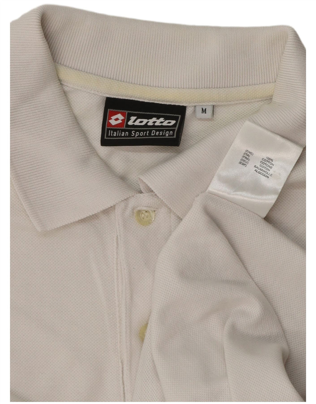 Lotto Herre Polo Shirt Medium Hvid Bomuld