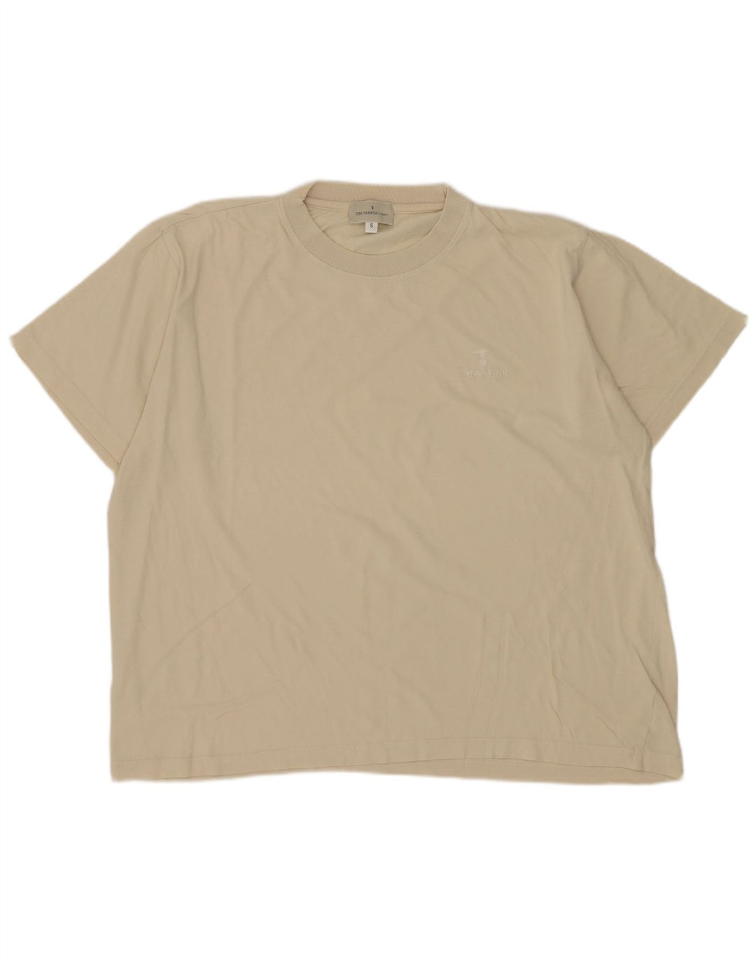 Trussardi Herre T-Shirt Top Lille Beige Bomuld