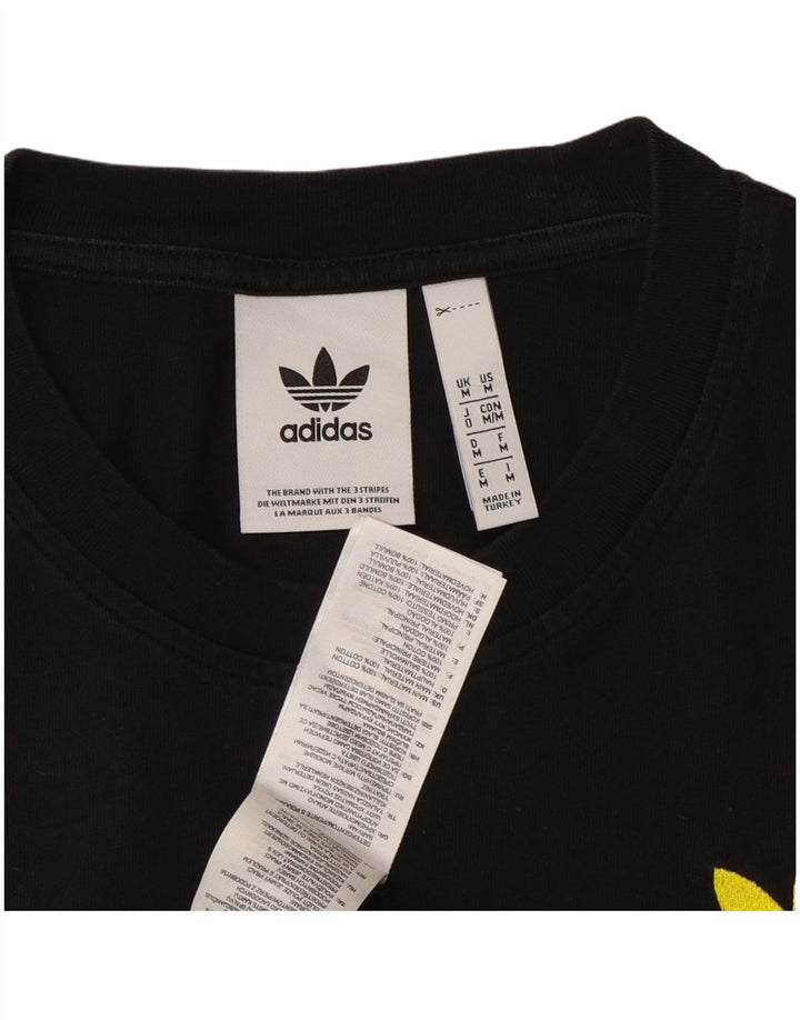 ADIDAS Grafisk T-shirt til mænd, medium sort bomuld