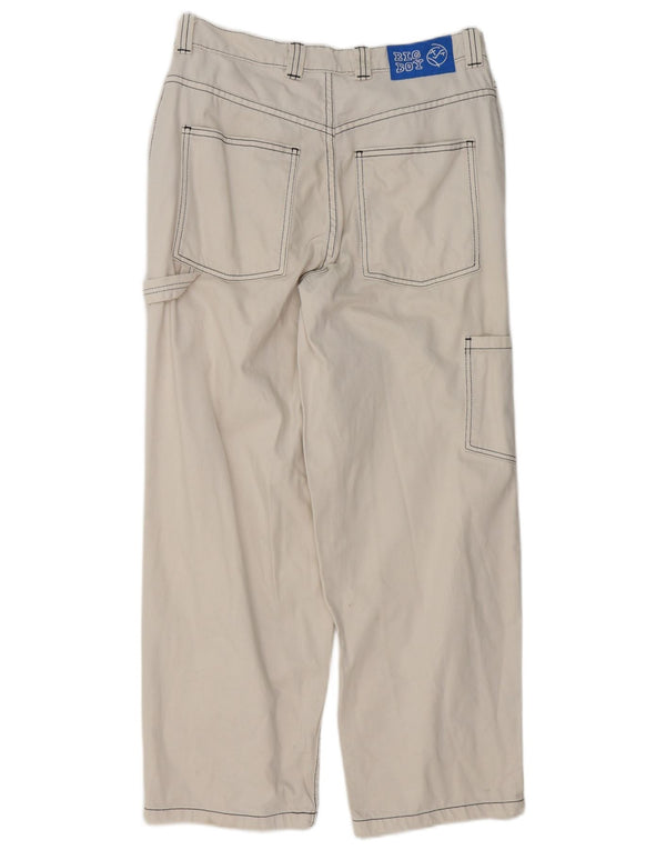 Vintage Straight Cargo bukser til mænd Små W29 L28 hvid bomuld