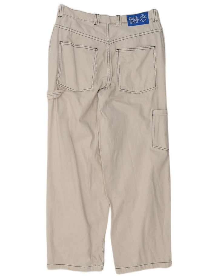 Vintage Straight Cargo bukser til mænd Små W29 L28 hvid bomuld