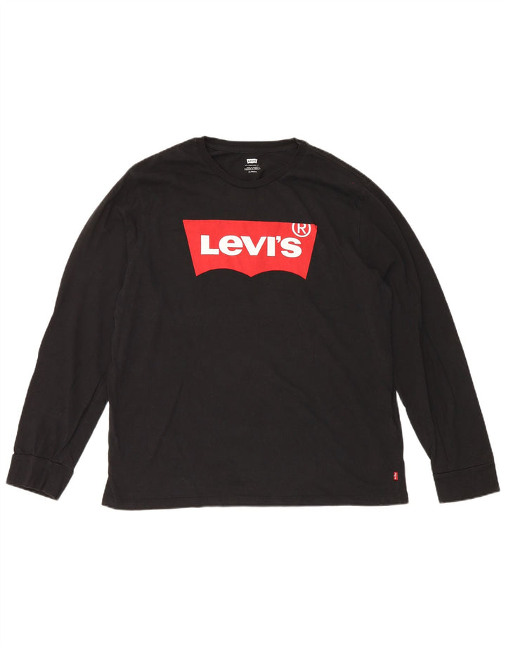 Levi's Herre grafisk top langærmet XL sort bomuld