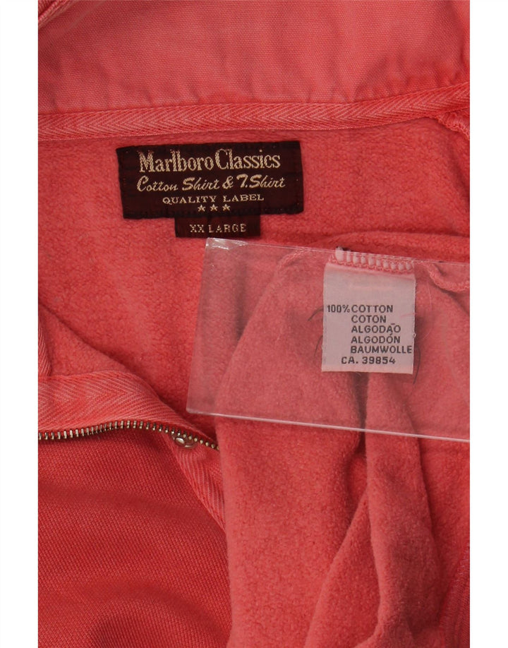 Marlboro Classics Sweatshirt med lynlås til mænd 2XL rød bomuld