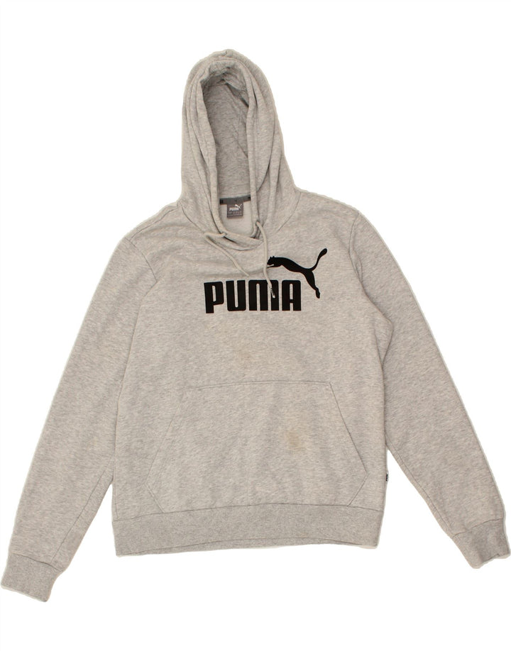 PUMA Womens Graphic Hoodie Jumper UK 14 Large Grey Vintage Puma and Second-Hand Puma from Messina Hembry 