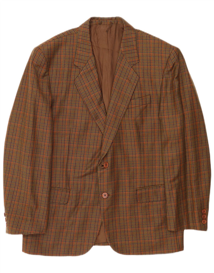 Monti Herre 2-knaps blazerjakke IT 52 XL Brun Houndstooth Virgin Wool