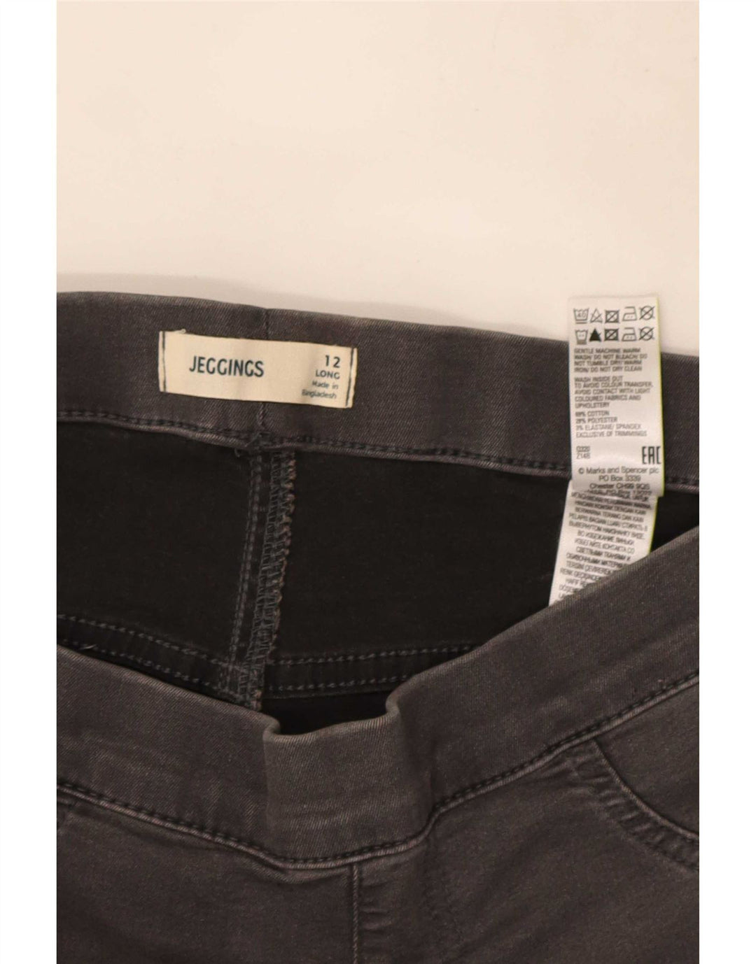 Marks & Spencer Dame Jegging Jeans UK 12 Medium W30 L30 Grå Bomuld