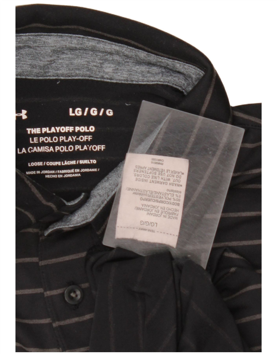 UNDER ARMOUR Herre poloshirt Stor sort stribet polyester