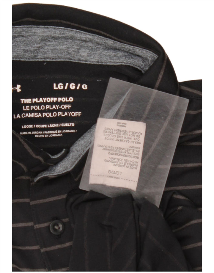 UNDER ARMOUR Herre poloshirt Stor sort stribet polyester