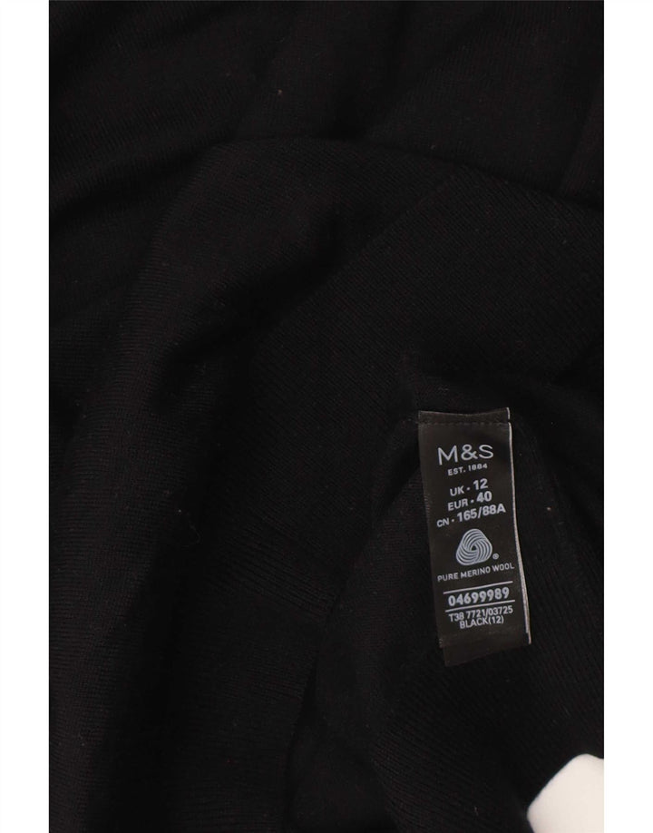 Marks & Spencer Dame sweater med rund hals DK 12 Medium Sort Uld