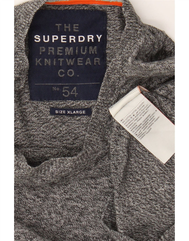 Superdry Herre sweater med rund hals XL Grå Flecked Bomuld