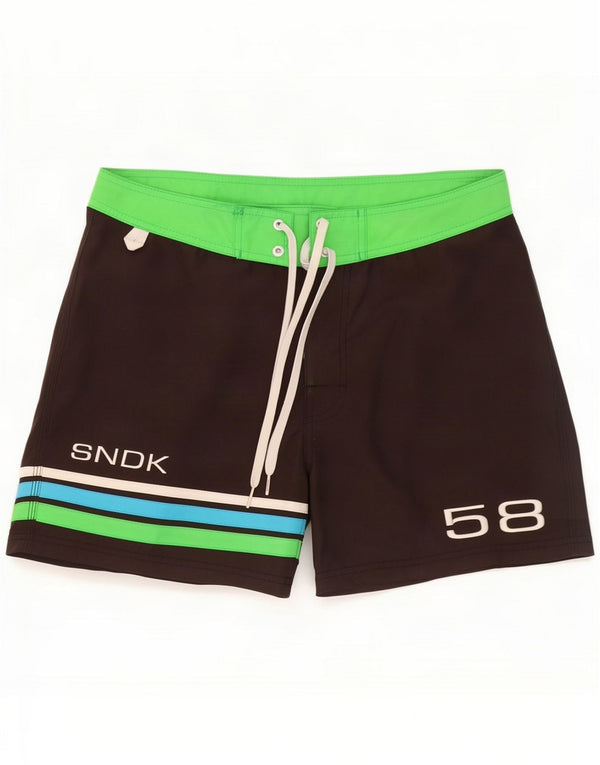 Sundek Grafiske svømmeshorts til mænd Medium Sort Colourblock Polyester