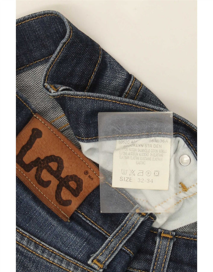 Lee Mens Brooklyn Straight Jeans W32 L30 Blå Bomuld