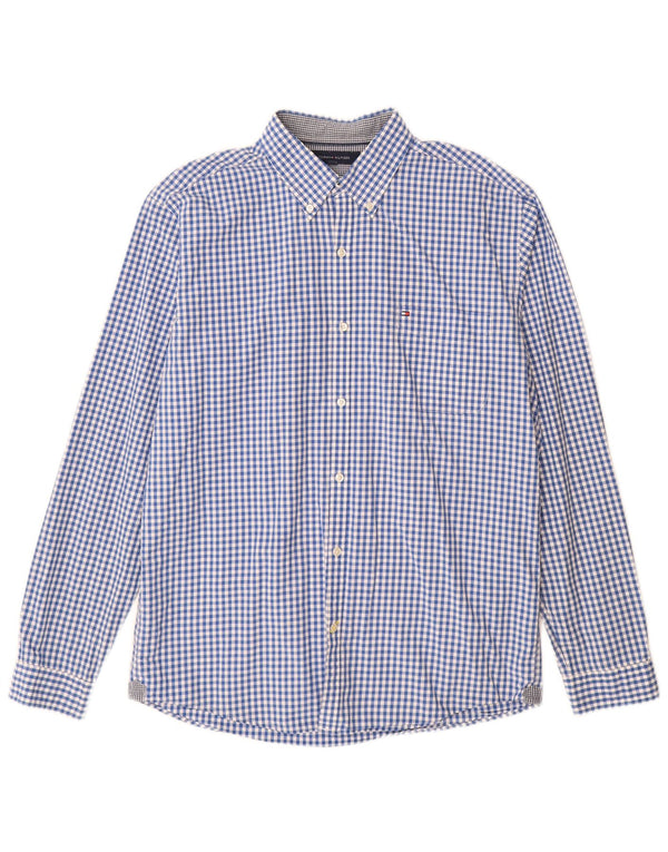 Tommy Hilfiger Herre Vintage Fit skjorte Large Blue Gingham Cotton